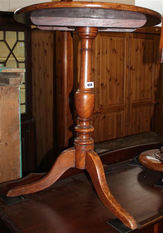 Circular  mahogany tripod wine table(-)